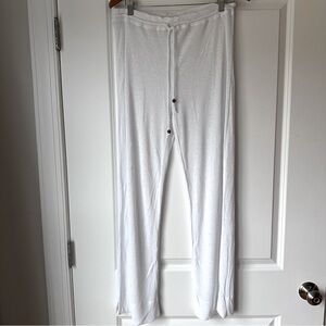 Cover-up Pants, White Ribbed Lightweight Gauzy Material, Size Large